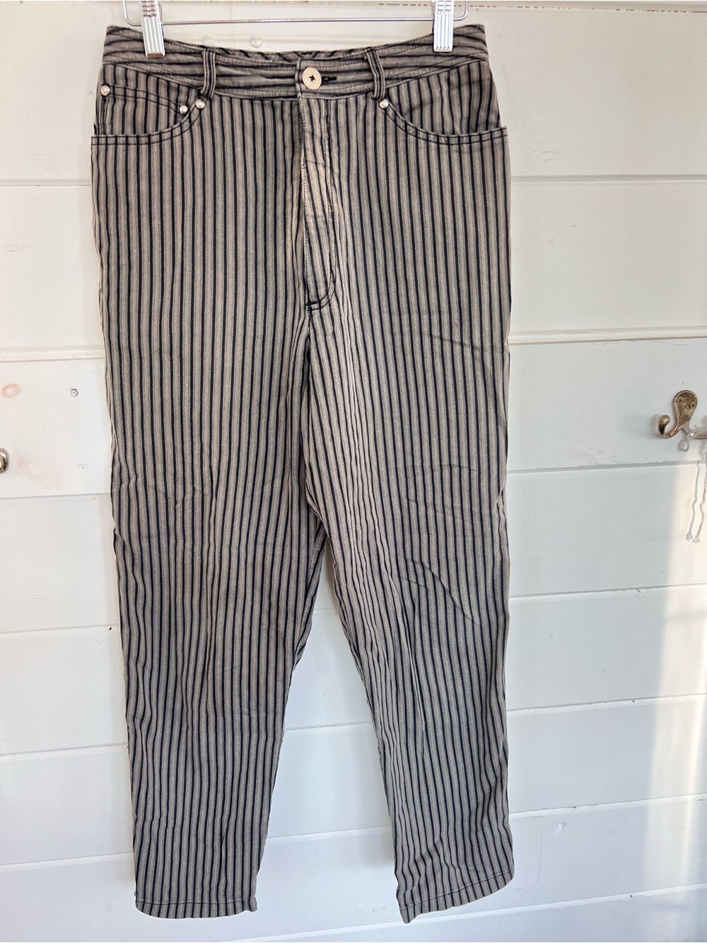 Vintage Liz Claiborne Striped Denim High-Waist Pants. Sz. 10 (modern Sm) - Picture 2 of 11